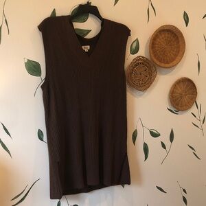 Elegant Brown V-Neck Sweater by iKnit